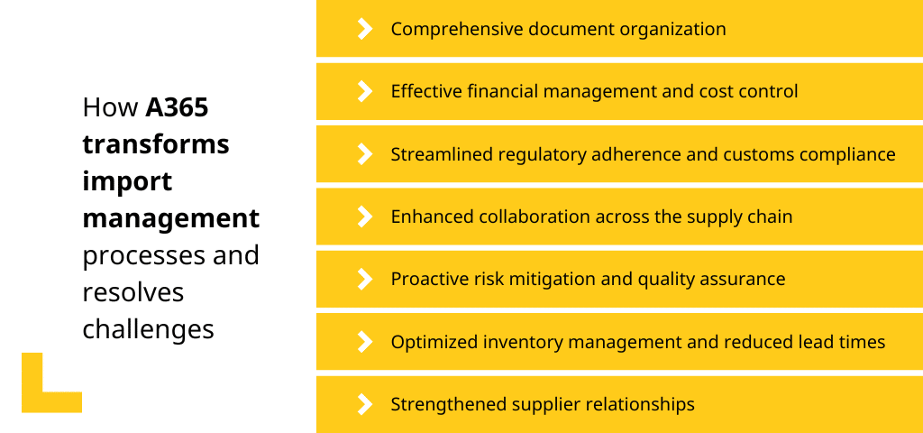 From chaotic import management to empowered control: Streamlining equipment import operations with A365  6