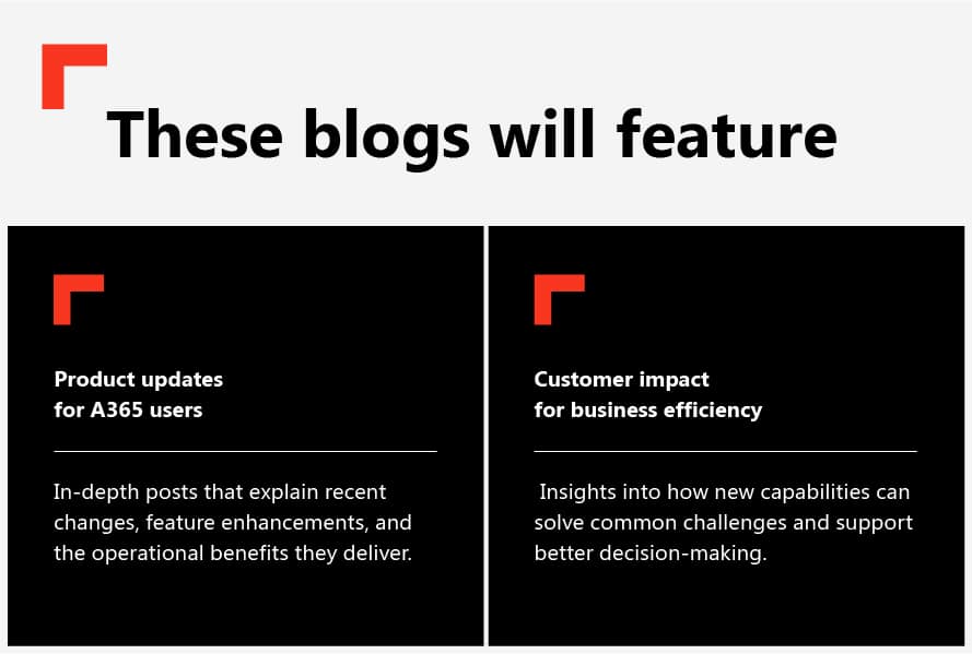 Introducing the A365 Technical Blog Your source for product insights and updates  3